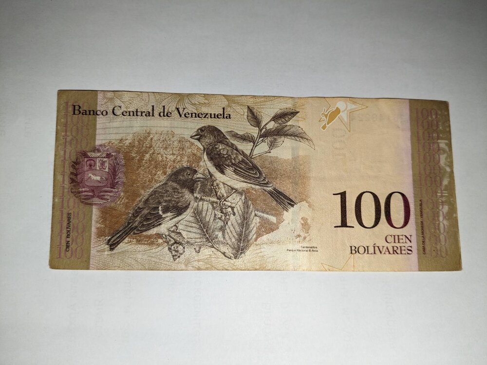 Банкнота от 100 боливара на Венецуела (2015 г.) в състояние UNC.2
