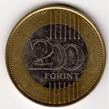 Монета от 200 форинта на Унгария (2011 г.).