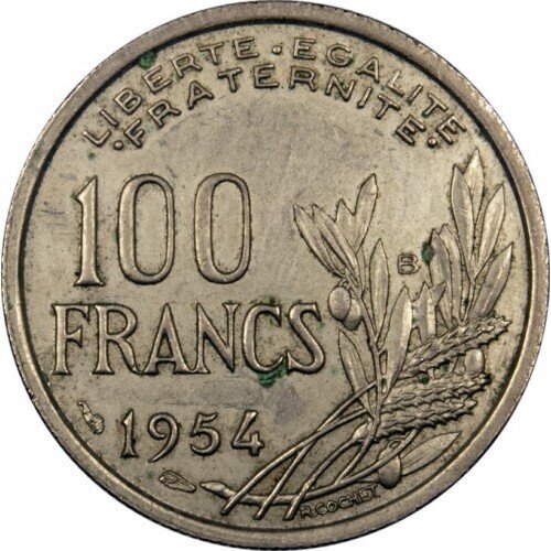 100 франка на Франция (1954 г.).
