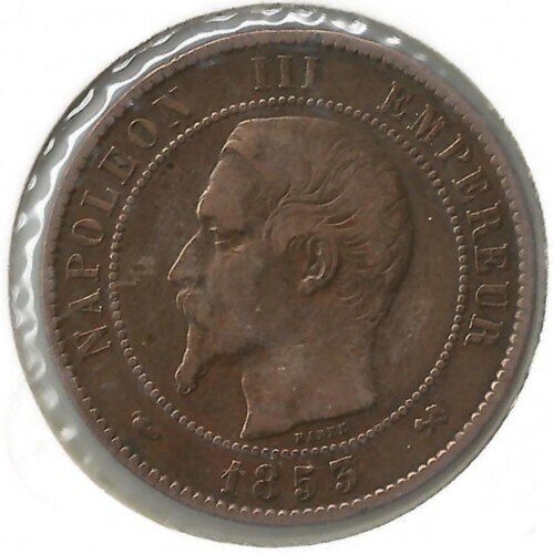 Франция 10 сантима, 1853, Маркировка B - Руан - Image 2