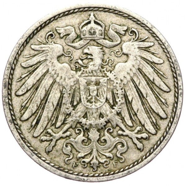 Монета 10 пфенига 1906 г. от Германската империя .1