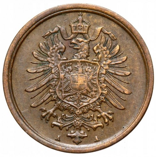 Монета 2 пфенига 1874 г. от Германската империя.1
