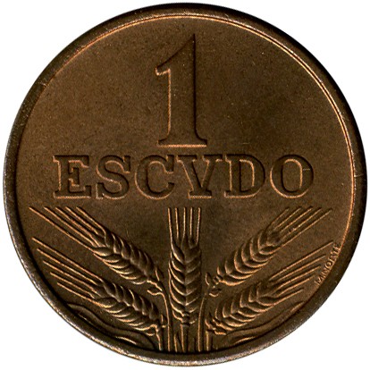 Монета от Португалия, 1 ескудо, емисия 1979 година.