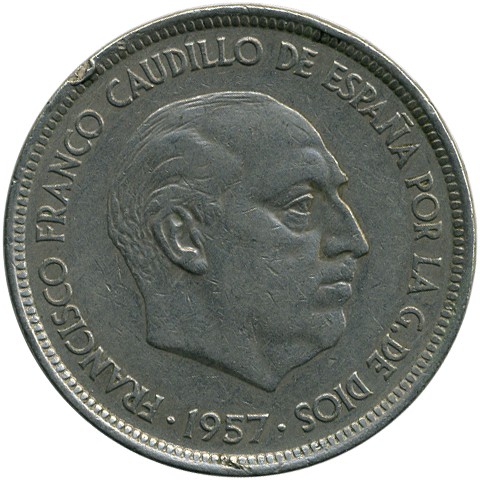 Испания 50 песети, 1957, *71* - Image 2