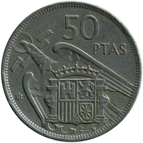 Испания 50 песети, 1957, *71*