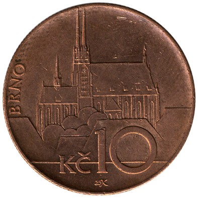 Монета от 10 крони, 2008 г., Чехия
