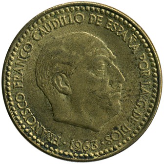 Испания 1 песета, 1963 - Image 2