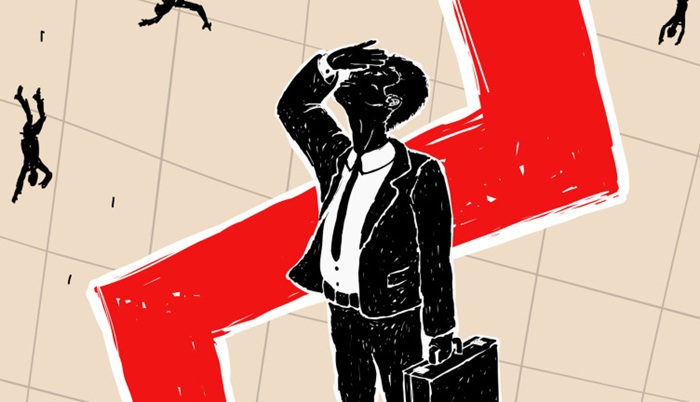 Илюстрация на везни, които балансират символите на комунизма (червена звезда) и капитализма (долар), отразявайки техния избор.1