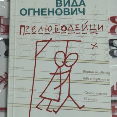 Корица на романа 'ПРЕЛЮБОДЕЙЦИ' с минималистичен дизайн и авторско име Вида Огненович