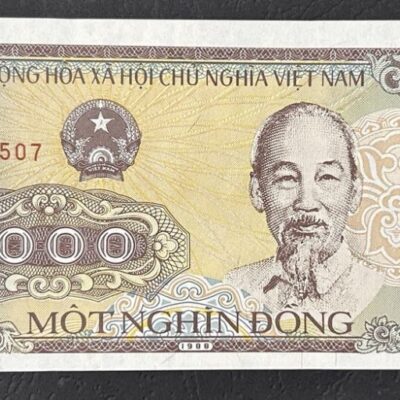 Виетнамска банкнота 1000 Đồng 1988 – лице с Хо Ши Мин