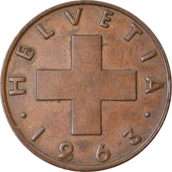 Швейцария 2 Rappen, 1963 - Image 2