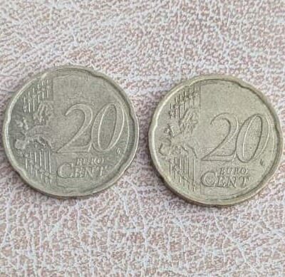 Германия 20 евроцента комплект 2 монети Бранденбургската врата