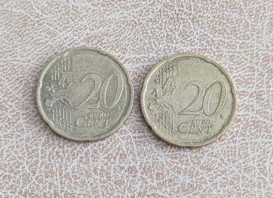 Германия 20 евроцента комплект 2 монети Бранденбургската врата